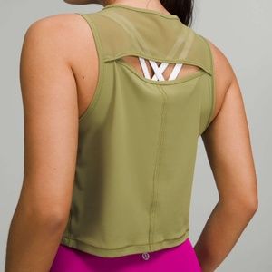 Lululemon TANK Sculpt Cropped Top Bronze Green size 6